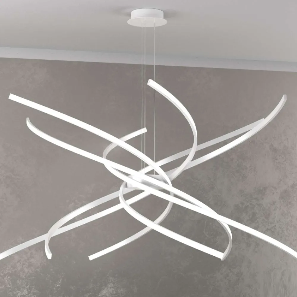 Lampadari Moderni-Top Light Lampadario moderno bianco led 88w 3000k tornado