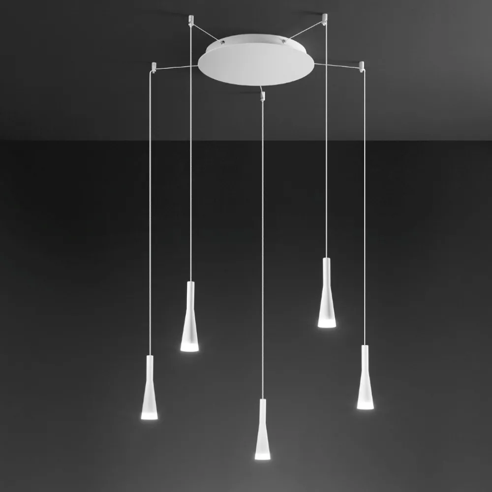 Lampadari Moderni-Perenz Illuminazione Lampadario moderno bianco per sala da pranzo cone perenz led 3000k