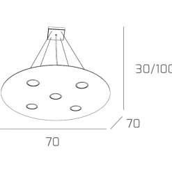 Lampadari Moderni-Top Light Lampadario moderno bianco rotondo toplight cloud