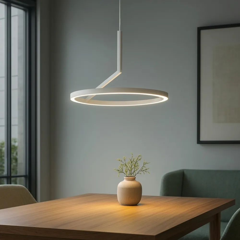 Lampadari Moderni-Vivida International Lampadario moderno bianco vivida meridiana led 17w 3000k 4000k