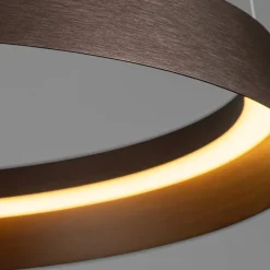 Lampadari Moderni-Selezionato da Mazzolaluce Lampadario moderno caffe spazzolato 45cm led 38w 2700k 3000k dimmerabile