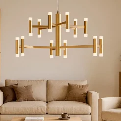 Lampadari Moderni-Perenz Illuminazione Lampadario moderno candles perenz oro opaco led 3000k per salotto
