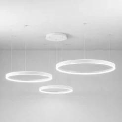 Lampadari Moderni-Gea Luce Lampadario moderno 3 cerchi bianchi led 3000k criseide