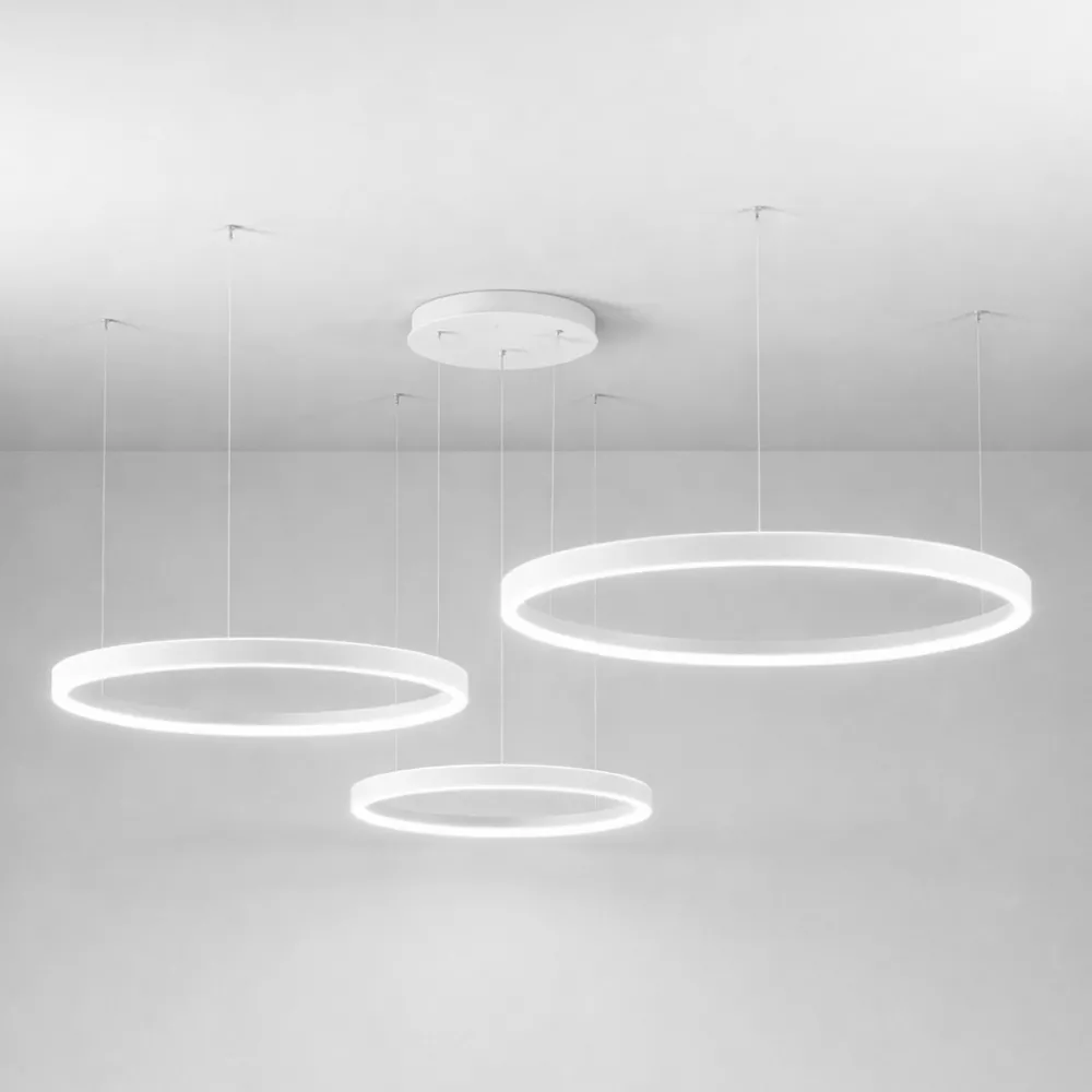 Lampadari Moderni-Gea Luce Lampadario moderno 3 cerchi bianchi led 3000k criseide