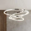 Lampadari Moderni-Selezionato da Mazzolaluce Lampadario moderno cerchi led 135w 3000k cromo per soggiorno