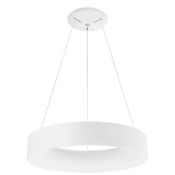 Lampadari Moderni-Selezionato da Mazzolaluce Lampadario moderno cerchio bianco led 4000k per soggiorno