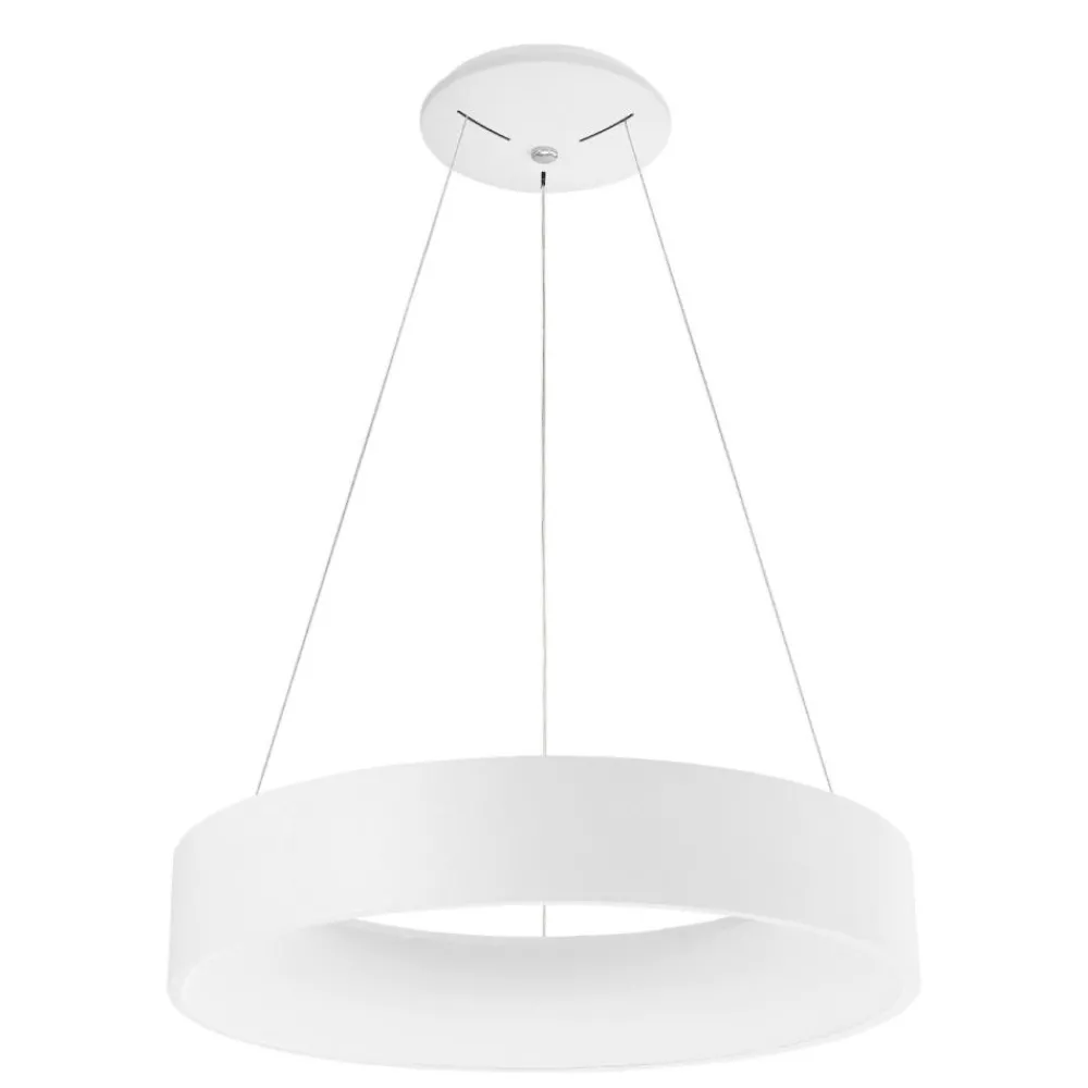 Lampadari Moderni-Selezionato da Mazzolaluce Lampadario moderno cerchio bianco led 4000k per soggiorno