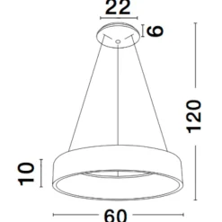 Lampadari Moderni-Selezionato da Mazzolaluce Lampadario moderno cerchio bianco led 4000k per soggiorno