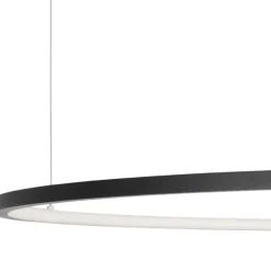 Lampadari Moderni-Selezionato da Mazzolaluce Lampadario moderno cerchio 100cm nero led 59w 3000k dimmerabile