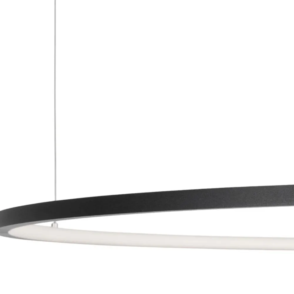 Lampadari Moderni-Selezionato da Mazzolaluce Lampadario moderno cerchio 100cm nero led 59w 3000k dimmerabile