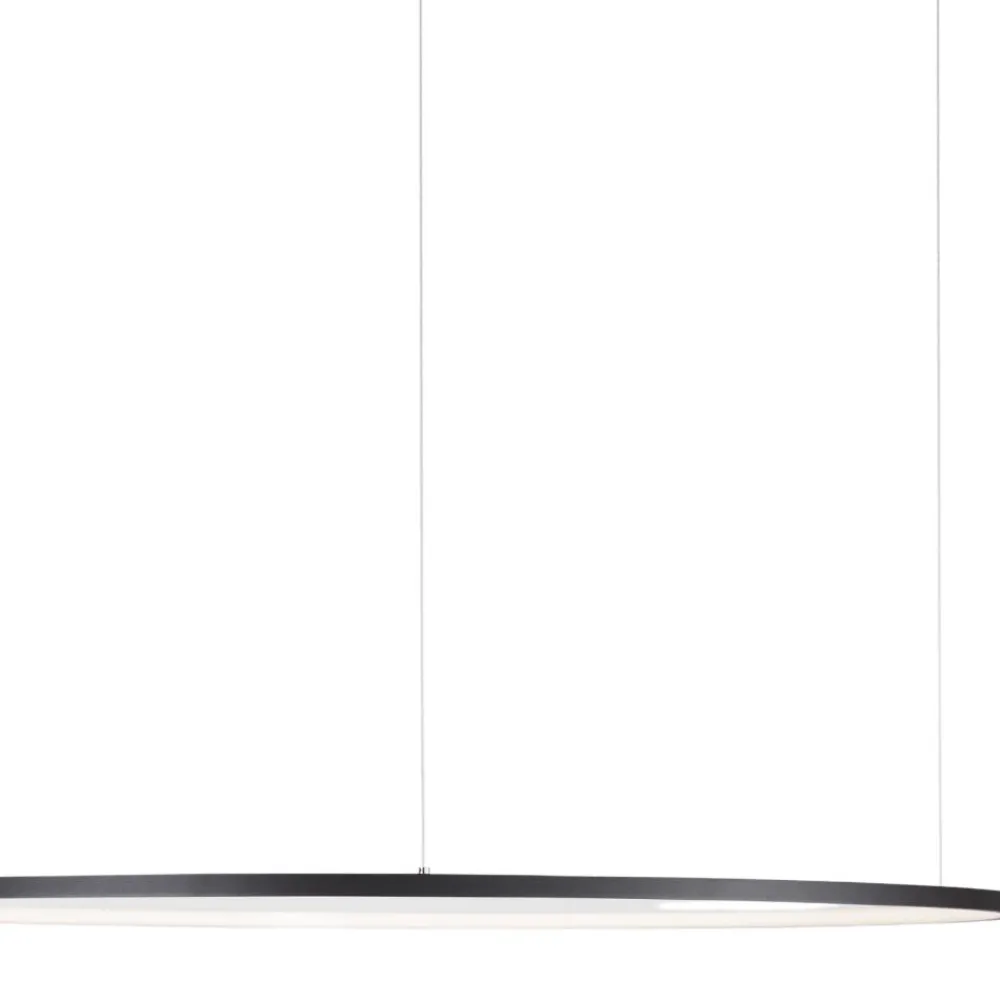 Lampadari Moderni-Selezionato da Mazzolaluce Lampadario moderno cerchio 100cm nero led 59w 3000k dimmerabile