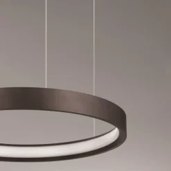 Lampadari Moderni-Selezionato da Mazzolaluce Lampadario moderno cerchio 40cm marrone led