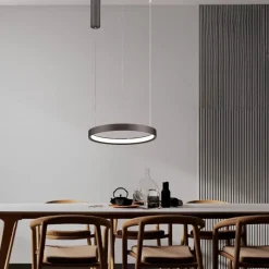 Lampadari Moderni-Selezionato da Mazzolaluce Lampadario moderno cerchio 40cm marrone led