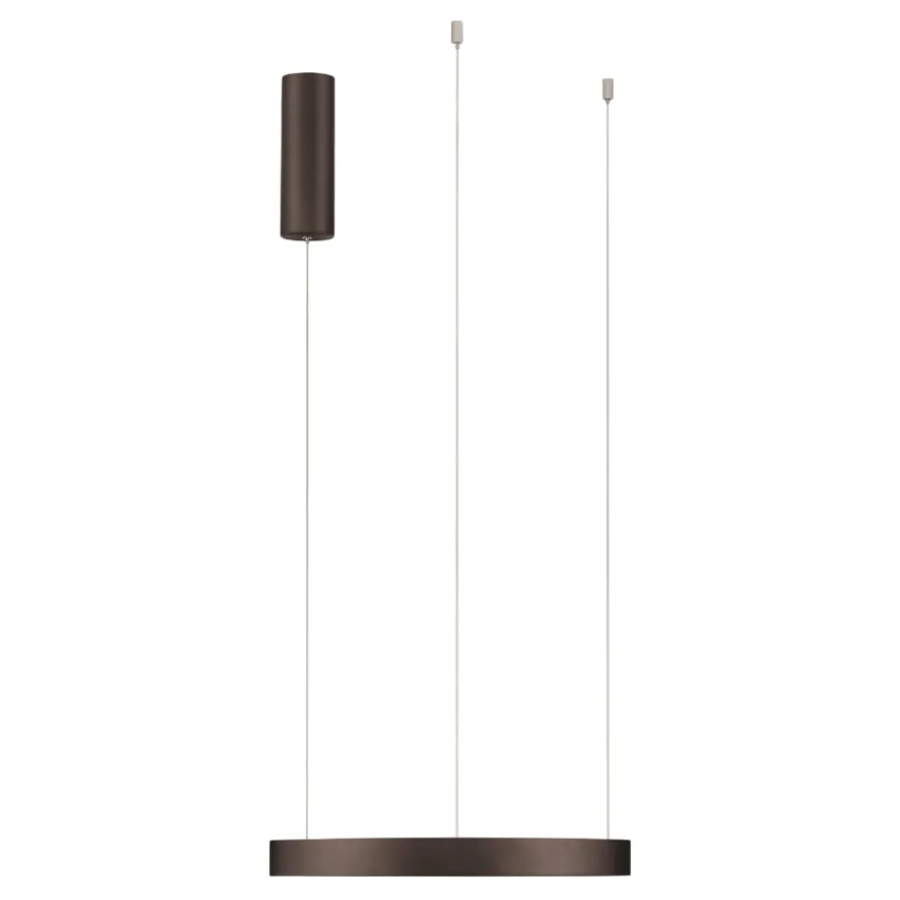 Lampadari Moderni-Selezionato da Mazzolaluce Lampadario moderno cerchio 40cm marrone led