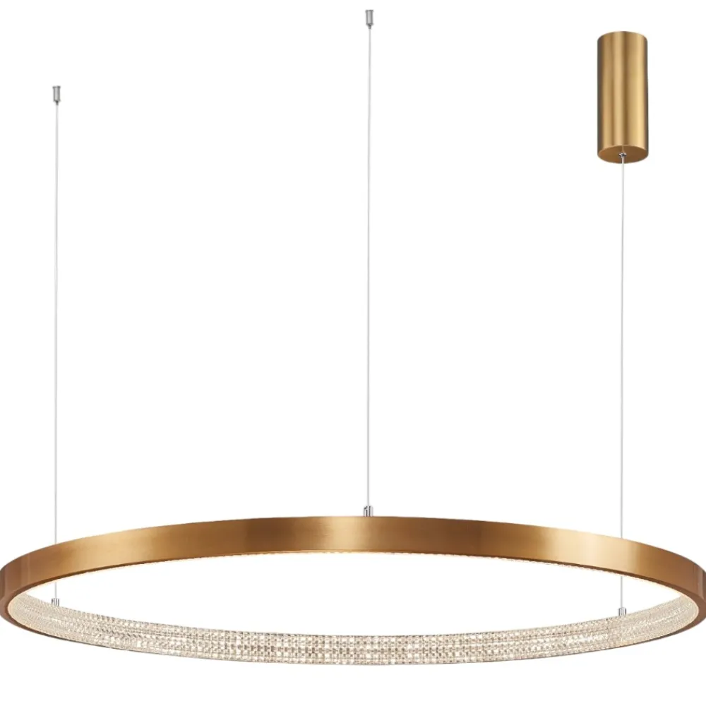 Lampadari Moderni-Selezionato da Mazzolaluce Lampadario moderno cerchio 110cm led oro per salone