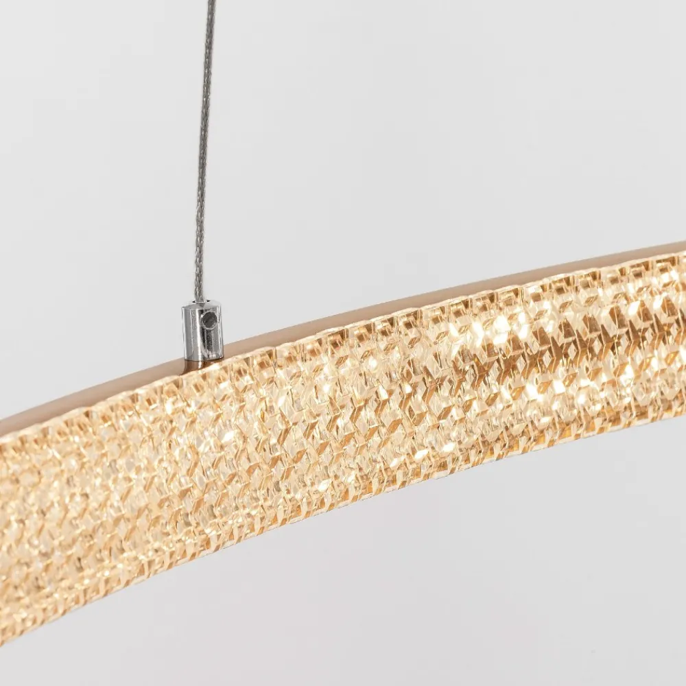 Lampadari Moderni-Selezionato da Mazzolaluce Lampadario moderno cerchio 110cm led oro per salone