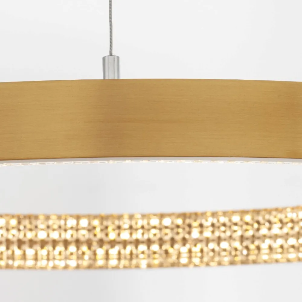 Lampadari Moderni-Selezionato da Mazzolaluce Lampadario moderno cerchio 110cm led oro per salone