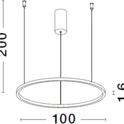 Lampadari Moderni-Selezionato da Mazzolaluce Lampadario moderno cerchio 100cm grigio led 59w 3000k dimmerabile