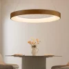 Lampadari Moderni-Selezionato da Mazzolaluce Lampadario moderno cerchio effetto legno led 45w 2700k-5000k con telecomando app