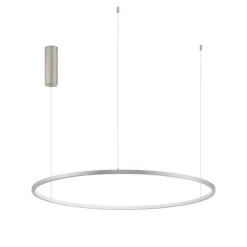 Lampadari Moderni-Selezionato da Mazzolaluce Lampadario moderno cerchio grigio 80cm led 46w 3000k dimmerabile