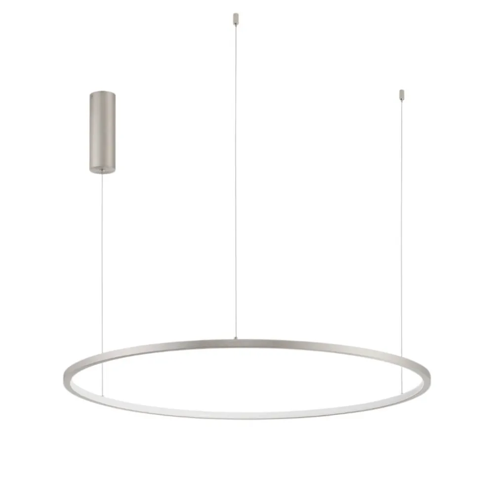 Lampadari Moderni-Selezionato da Mazzolaluce Lampadario moderno cerchio grigio 80cm led 46w 3000k dimmerabile