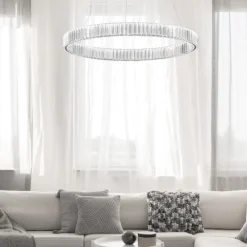 Lampadari Moderni-Selezionato da Mazzolaluce Lampadario moderno cerchio led di cristallo trasparente