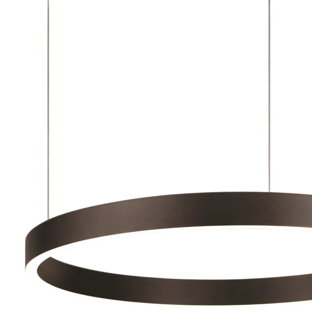 Lampadari Moderni-Selezionato da Mazzolaluce Lampadario moderno cerchio marrone led 60w 3000k