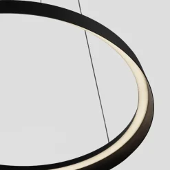 Lampadari Moderni-Selezionato da Mazzolaluce Lampadario moderno cerchio nero 60cm led 52w 2700k 3000k dimmerabile