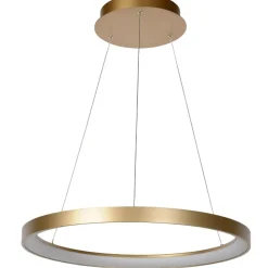 Lampadari Moderni-Selezionato da Mazzolaluce Lampadario moderno cerchio oro led 48w 2700k dimmerabile