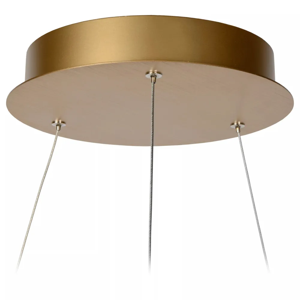 Lampadari Moderni-Selezionato da Mazzolaluce Lampadario moderno cerchio oro led 48w 2700k dimmerabile
