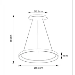 Lampadari Moderni-Selezionato da Mazzolaluce Lampadario moderno cerchio oro led 48w 2700k dimmerabile