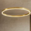 Lampadari Moderni-Selezionato da Mazzolaluce Lampadario moderno cerchio oro 120 cm led 72w 2700k a 6000k