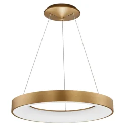 Lampadari Moderni-Selezionato da Mazzolaluce Lampadario moderno cerchio oro 60cm led 3000k dimmerabile