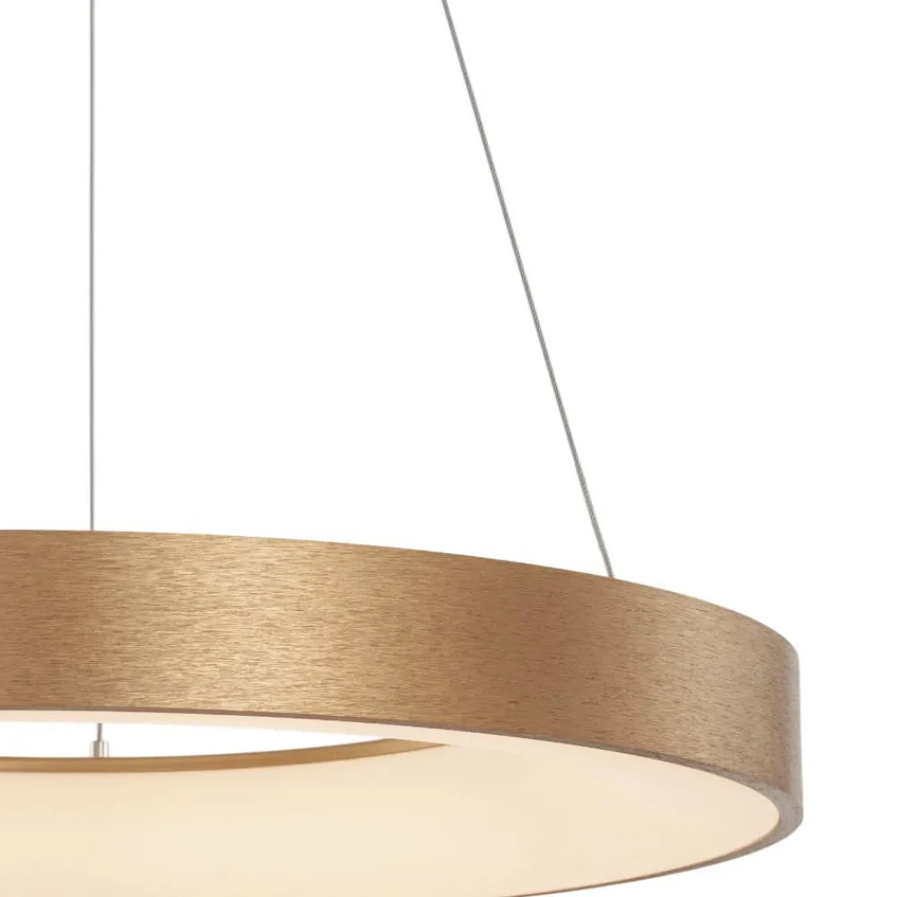 Lampadari Moderni-Selezionato da Mazzolaluce Lampadario moderno cerchio oro 60cm led 3000k dimmerabile