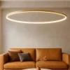 Lampadari Moderni-Selezionato da Mazzolaluce Lampadario moderno cerchio oro 100cm led per salone