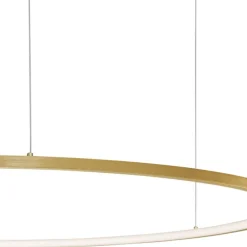 Lampadari Moderni-Selezionato da Mazzolaluce Lampadario moderno cerchio oro 100cm led per salone