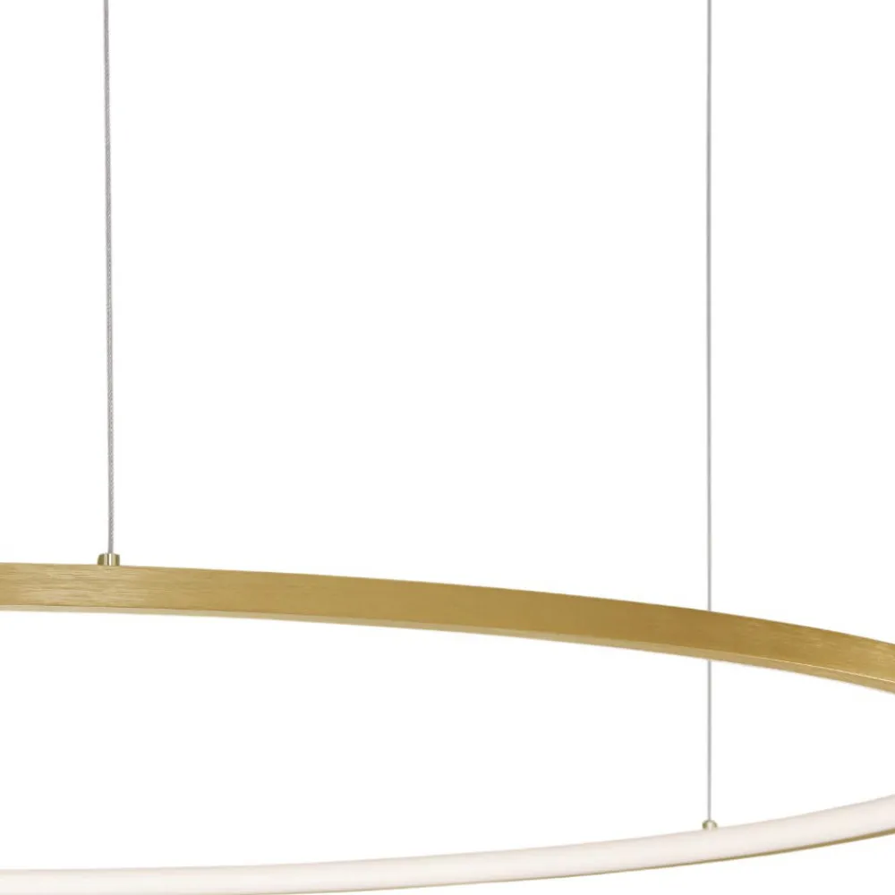 Lampadari Moderni-Selezionato da Mazzolaluce Lampadario moderno cerchio oro 100cm led per salone