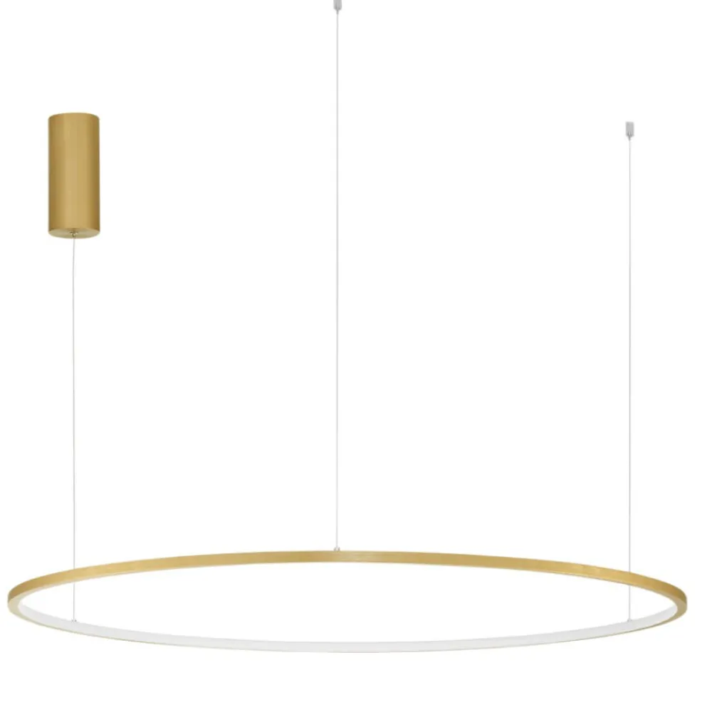 Lampadari Moderni-Selezionato da Mazzolaluce Lampadario moderno cerchio oro 100cm led per salone