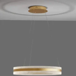 Lampadari Moderni-Selezionato da Mazzolaluce Lampadario moderno cerchio oro led 3000k dimmerabile