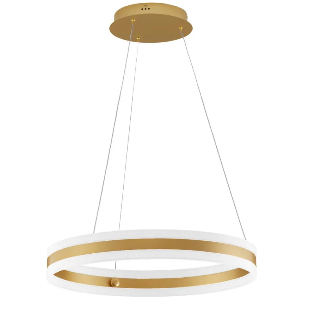 Lampadari Moderni-Selezionato da Mazzolaluce Lampadario moderno cerchio oro led 3000k dimmerabile