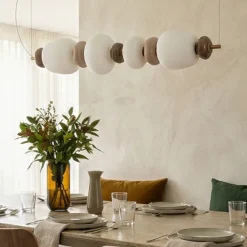 Lampadari Moderni-Selezionato da Mazzolaluce Lampadario moderno 71cm a sospensione in vetro ceramica per soggiorno