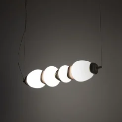 Lampadari Moderni-Selezionato da Mazzolaluce Lampadario moderno 71cm a sospensione in vetro ceramica per soggiorno
