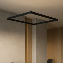 Lampadari Moderni-Selezionato da Mazzolaluce Lampadario moderno 75cm dimmerabile quadrato nero led 40w 3000k