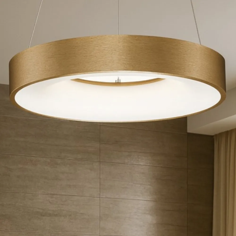 Lampadari Moderni-Selezionato da Mazzolaluce Lampadario moderno 38cm oro cerchio led 30w 3000k
