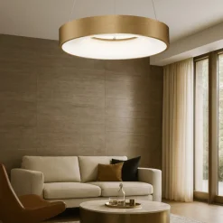 Lampadari Moderni-Selezionato da Mazzolaluce Lampadario moderno 38cm oro cerchio led 30w 3000k