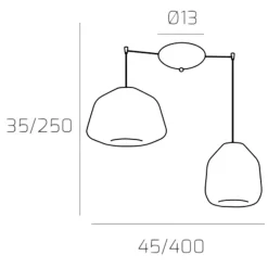 Lampadari Moderni-Top Light Lampadario moderno con decentrato vetri trasparenti per soggiorno