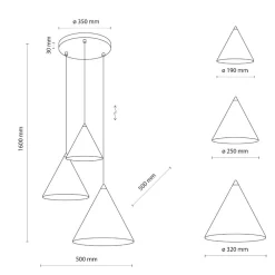 Lampadari Moderni-Selezionato da Mazzolaluce Lampadario moderno coni multicolor per soggiorno