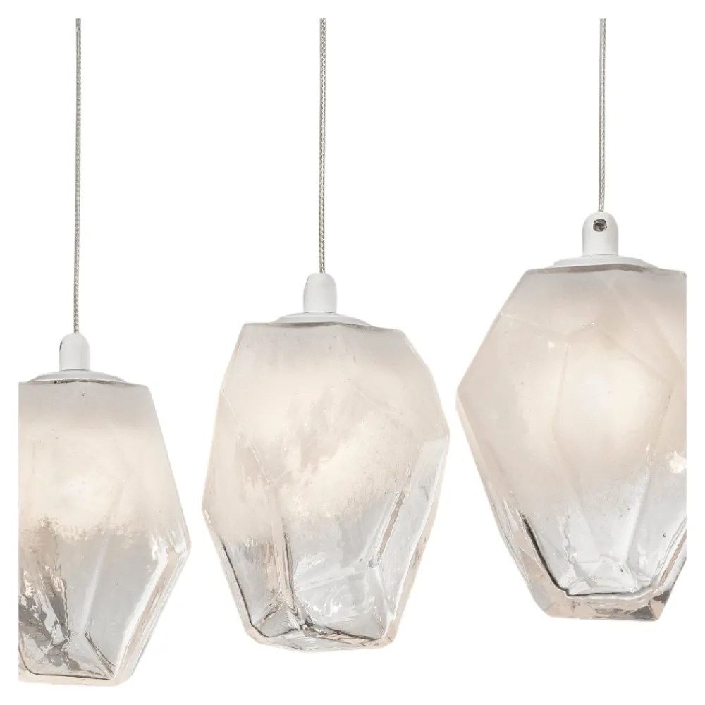 Lampadari Moderni-Selezionato da Mazzolaluce Lampadario moderno con pendenti in vetro per sala da pranzo