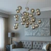 Lampadari Moderni-Maytoni Lampadario moderno dallas per salotto sfere di vetro fume trasparenti