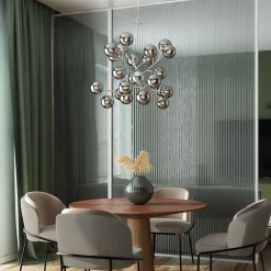Lampadari Moderni-Maytoni Lampadario moderno dallas per salotto sfere di vetro fume trasparenti